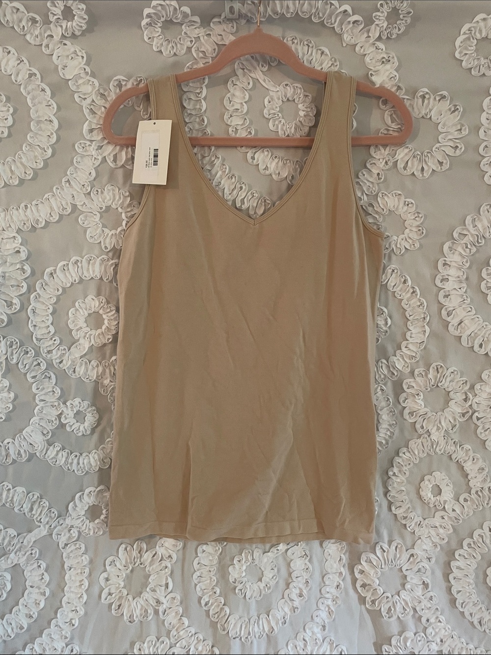 M Rena Tan Sleeveless Tank Top Cami Camisole Nude color One Size for Plus size.